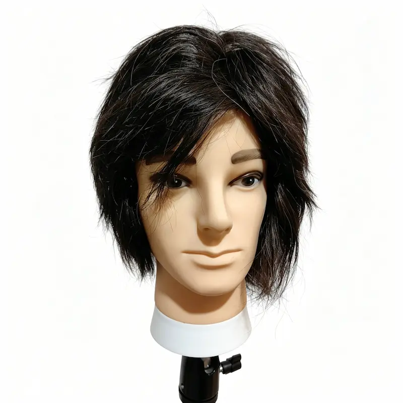 100% Human Hair Male Barbering Mannequin Head for Fading