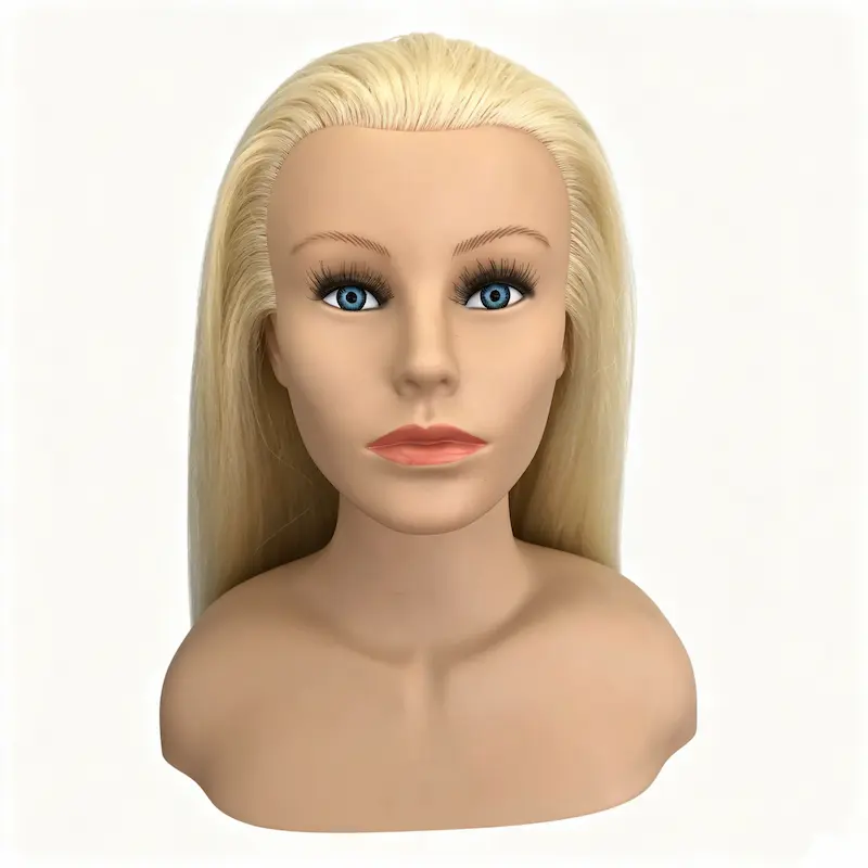 High Density Blended Hair Training Head with Shoulders Wholesale