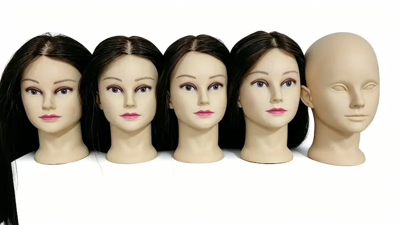 Large scale factory shipment of training heads, model heads, fake heads